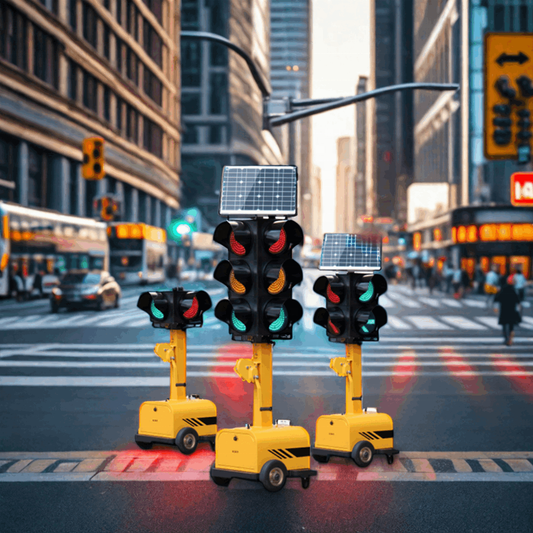 Portable Solar Traffic Light System with High-Brightness LED Display