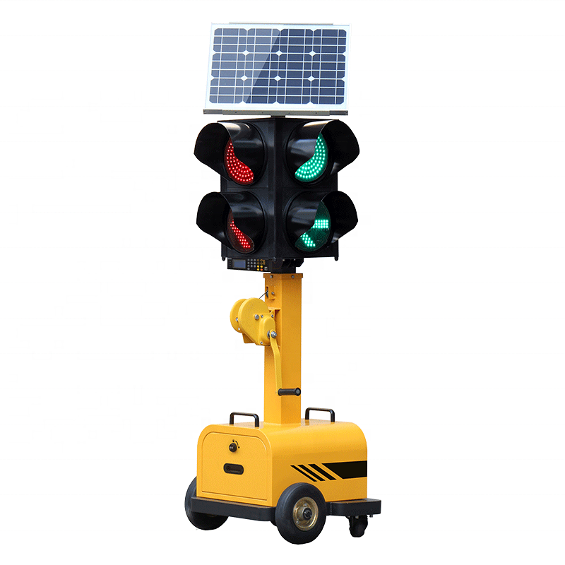 Portable Solar Traffic Light System with High-Brightness LED Display