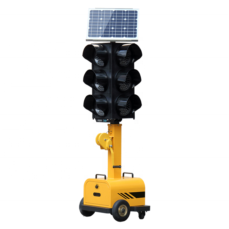 Portable Solar Traffic Light System with High-Brightness LED Display