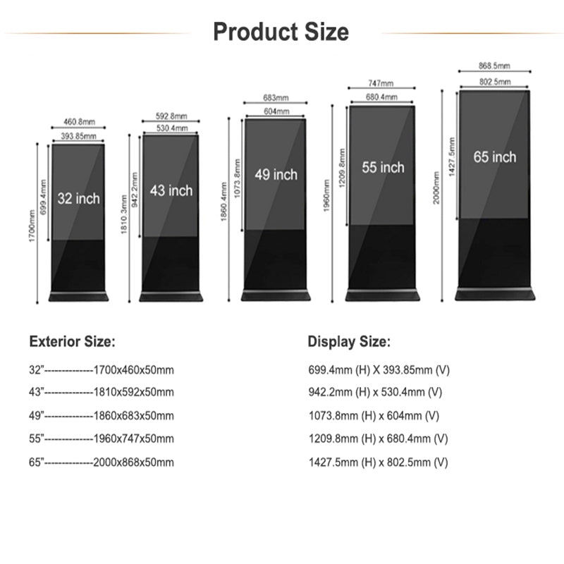32-Inch Android Commercial Digital Signage Display (Wall Mount & Standalone)