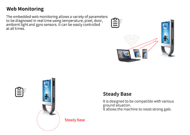 60" Outdoor Solar-Powered LCD Digital Signage Display Kiosk