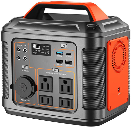 300W Portable Solar Generator & Power Station (296Wh LiFePO4 Battery | Pure Sine Wave)