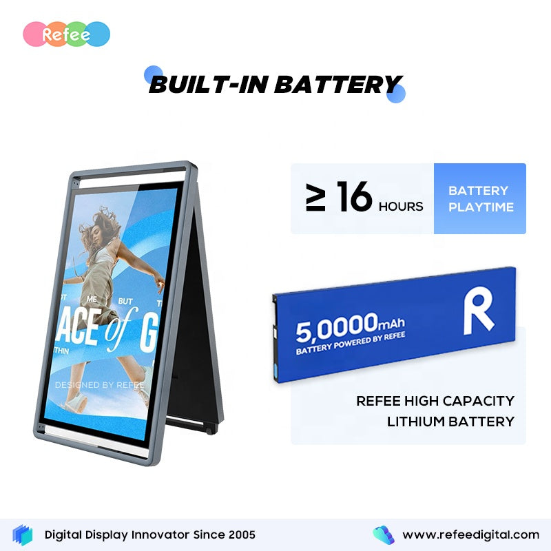43" Portable Solar-Powered Outdoor Digital Poster Display (IP65 Waterproof)