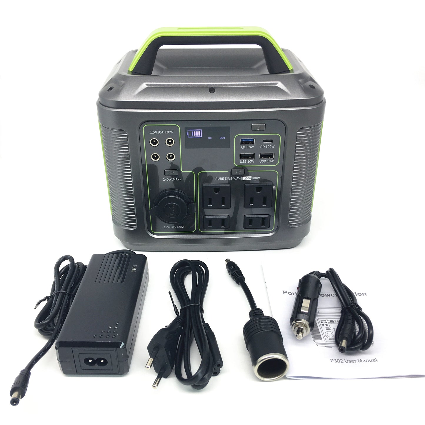 300W Portable Solar Generator & Power Station (296Wh LiFePO4 Battery | Pure Sine Wave)