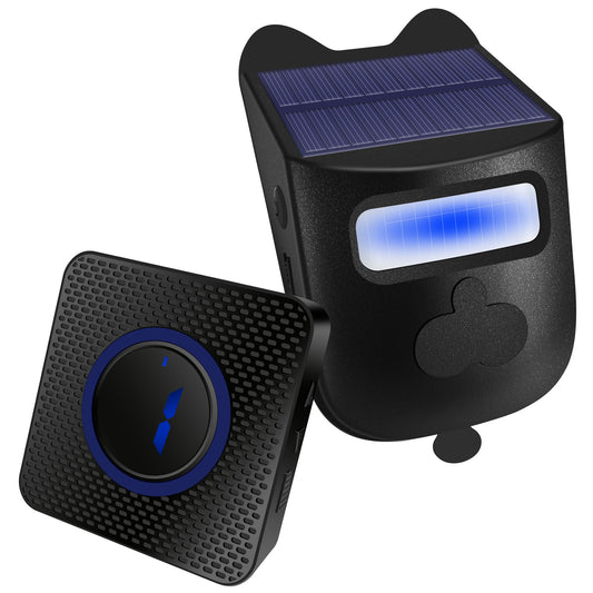 Solar-Powered Outdoor Wireless Driveway Alarm & Motion Sensor Doorbell Set