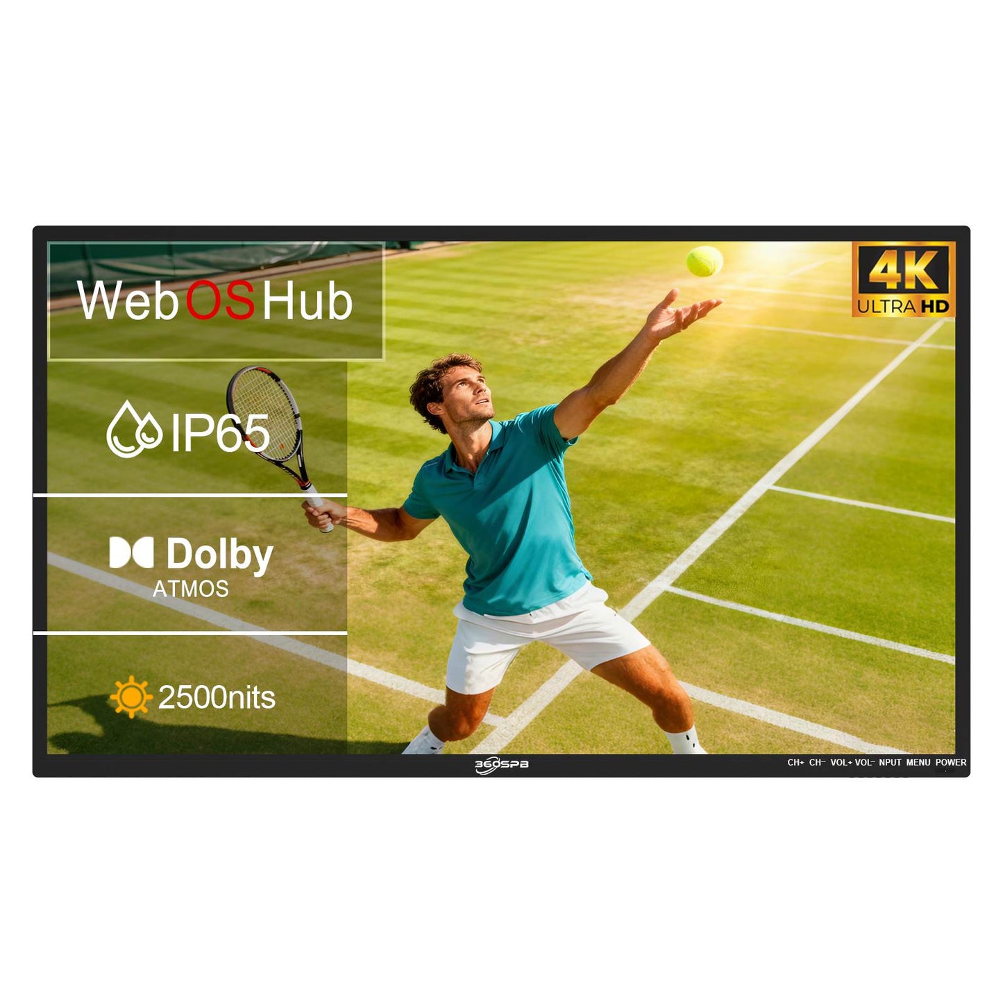 55" Weatherproof 4K Ultra HD Outdoor Smart TV (Dolby Atmos, 1000 Nits)