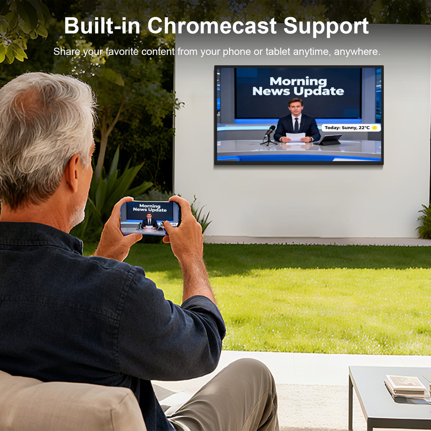 55" Weatherproof 4K Ultra HD Outdoor Smart TV (Dolby Atmos, 1000 Nits)