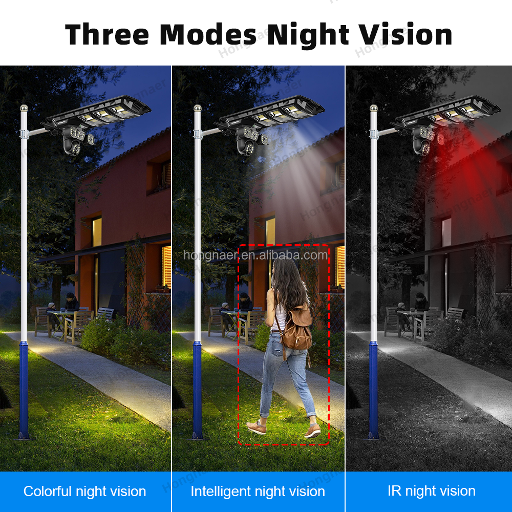 Hongnaer 4K Solar Powered Outdoor PTZ Security Camera (WiFi / 4G LTE, Multi-Lens & Solar Street Light)