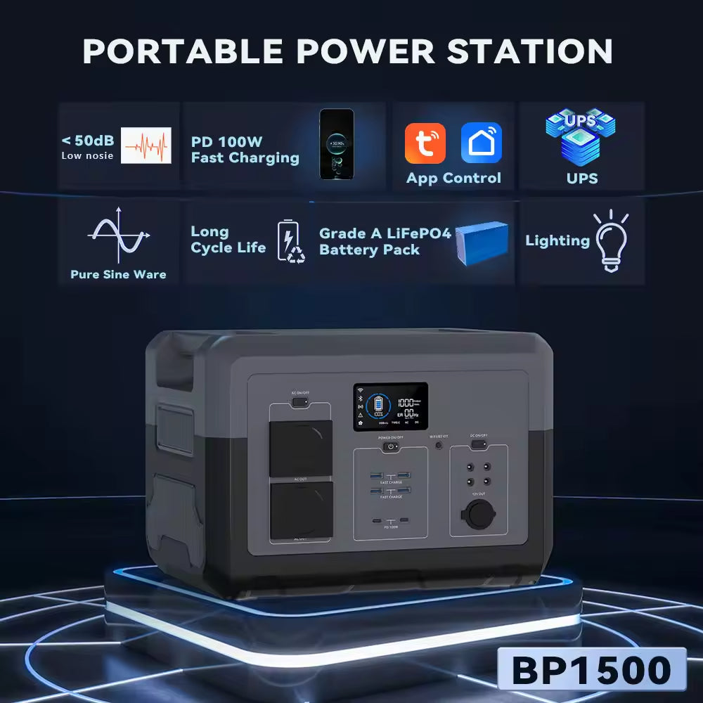 Portable LiFePO4 Solar Power Station (300W – 5000W) | Emergency & Outdoor Backup