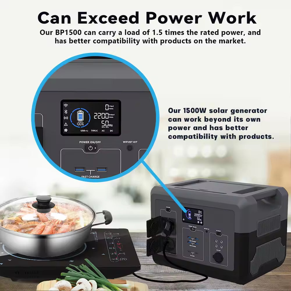 Portable LiFePO4 Solar Power Station (300W – 5000W) | Emergency & Outdoor Backup