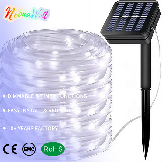 50ft 500 LED Solar Powered Outdoor Waterproof Rope Lights